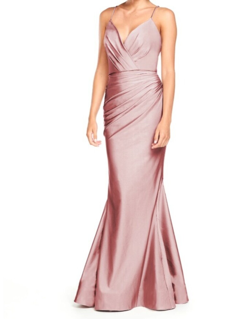 BARI JAY 2000 pink jersey satin bridesmaids dress sz S